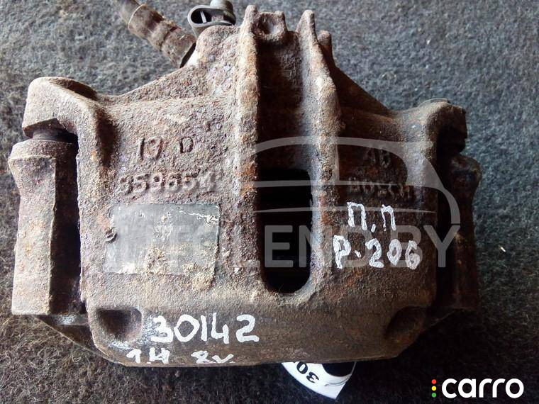 суппорт тормозной передний правый Peugeot 206 1 поколение 2001г. - фото №1