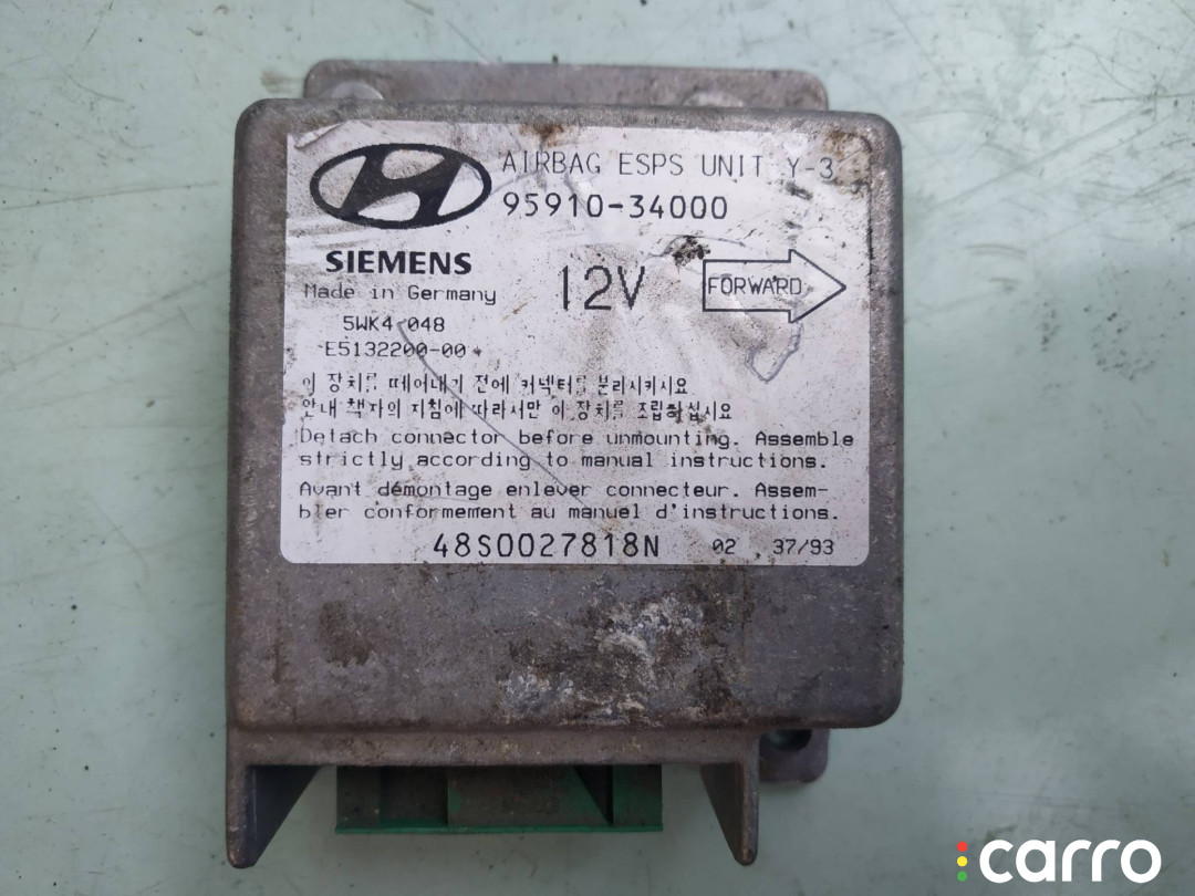 9591034000 блок управления подушками безопасности Hyundai Sonata 4 поколение 1999г. - фото №1