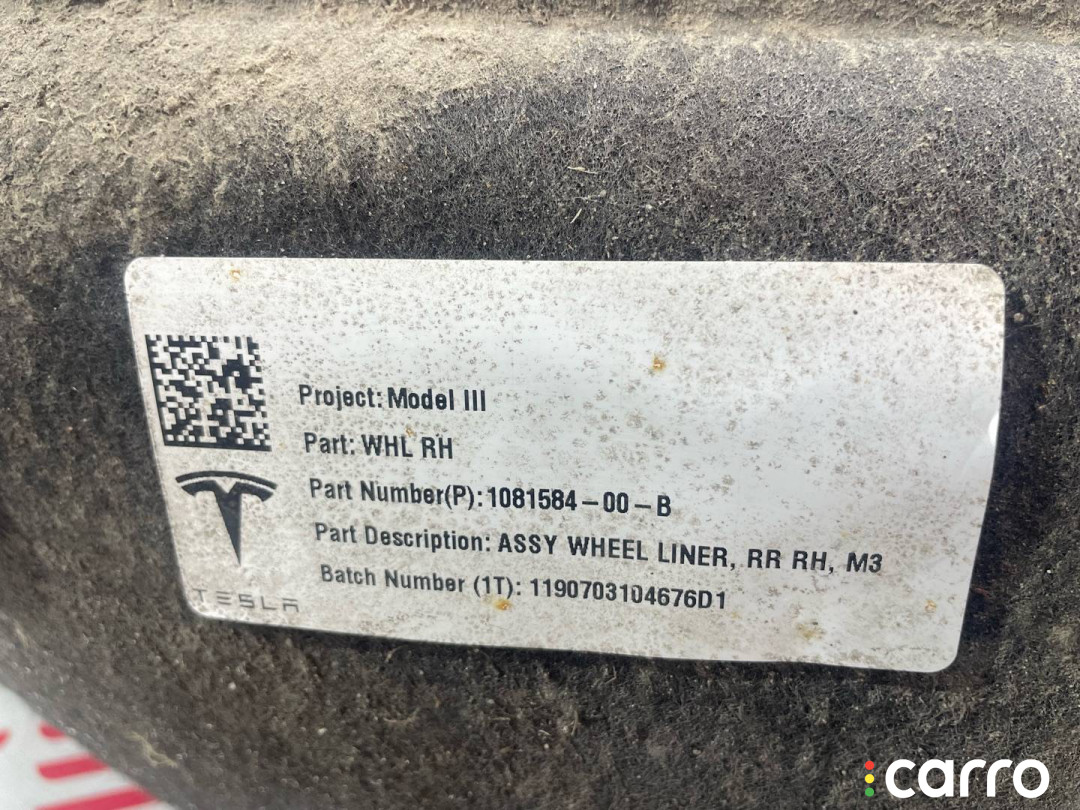 1081584-00-C, 1081586-00-B Защита арок (подкрылок) задний правый Tesla Model 3 2019г. - фото №5