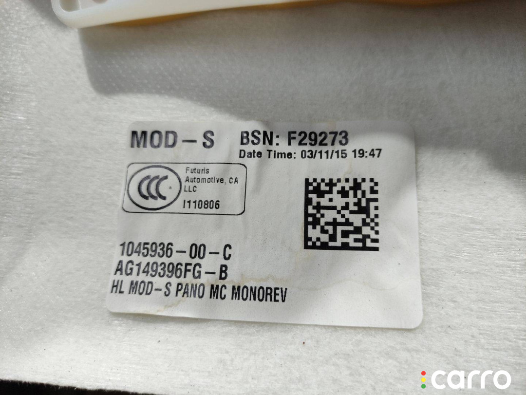 1037523-01-M, 1045932-S0-B Обшивка потолка Tesla Model S 2015г. - фото №2