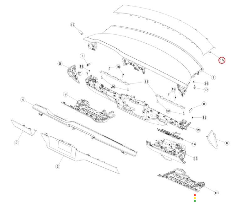 1479336-00-D панель передняя салона (торпедо) Tesla Model S 2-й рест 2021г. - фото №5