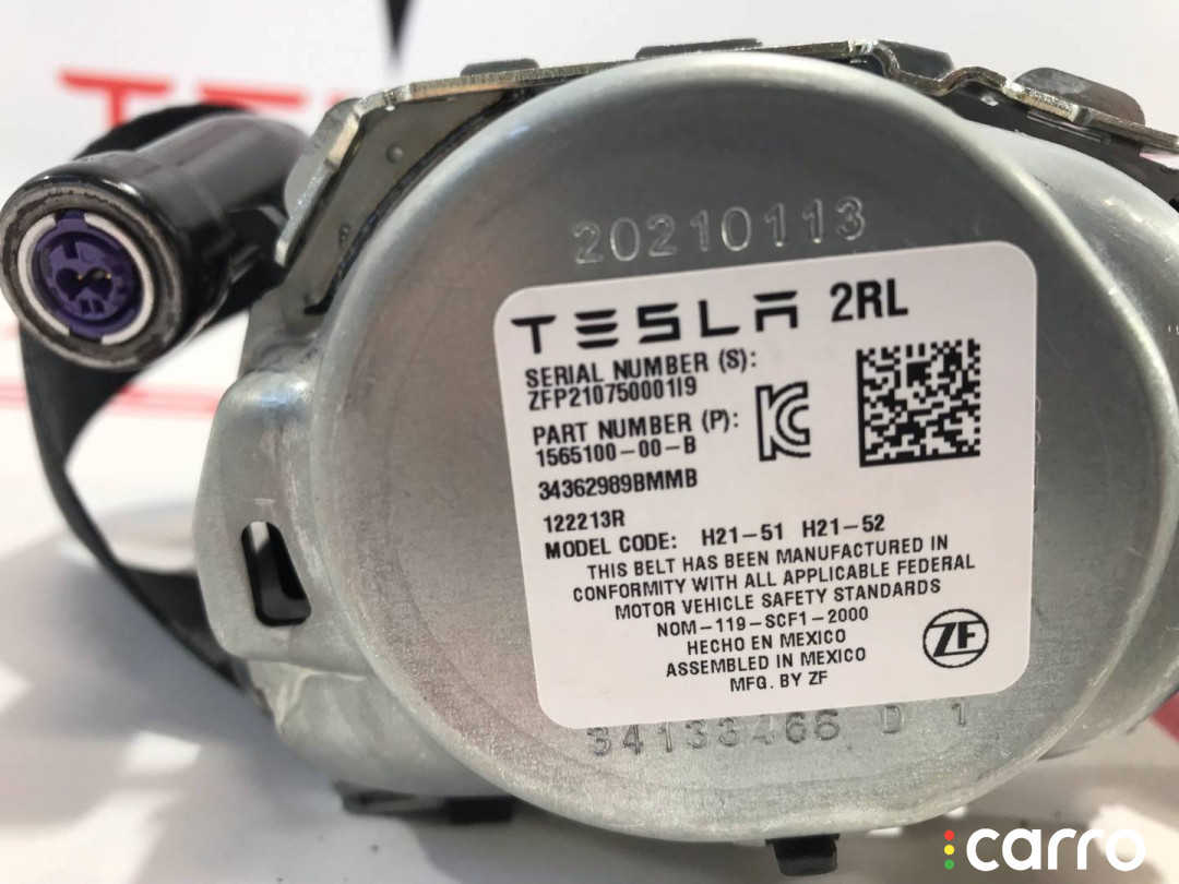 1565100-00-B Ремень безопасности задний Tesla Model S 2-й рест 2021г. - фото №5