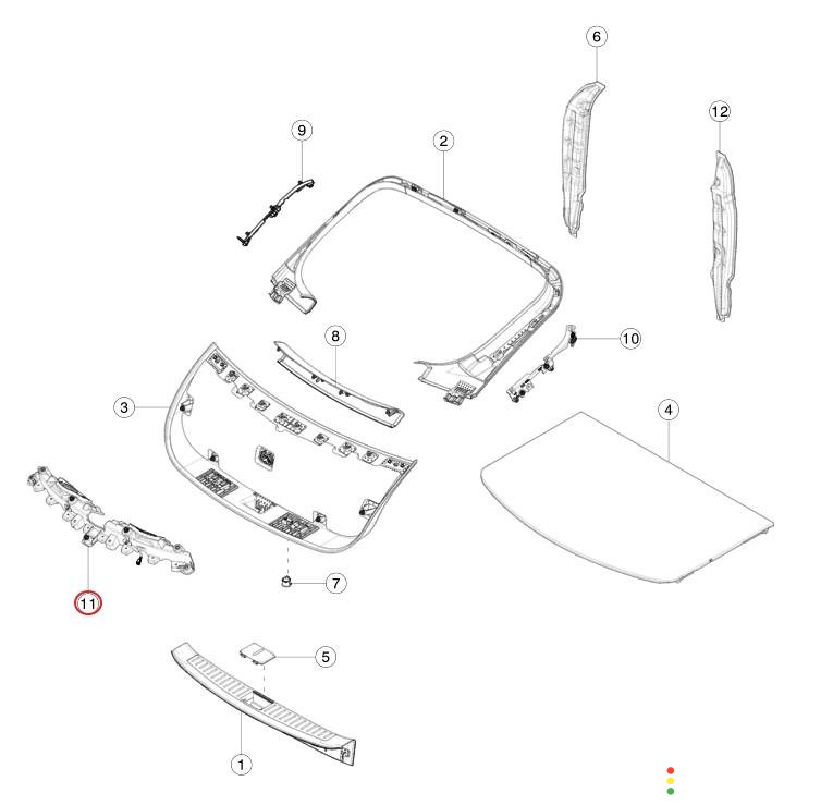 1613720-00-B, 1617890-00-B Накладка крышки багажника Tesla Model S 2-й рест 2021г. - фото №6