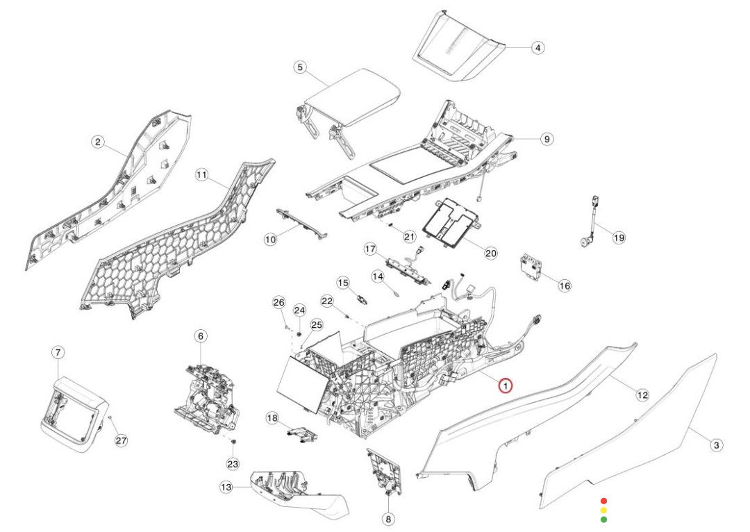 1564400-24-C, 1614323-03-B, 1656787-00-A, 2486396-00-D Центральная консоль Tesla Model S 2-й рест 2021г. - фото №9