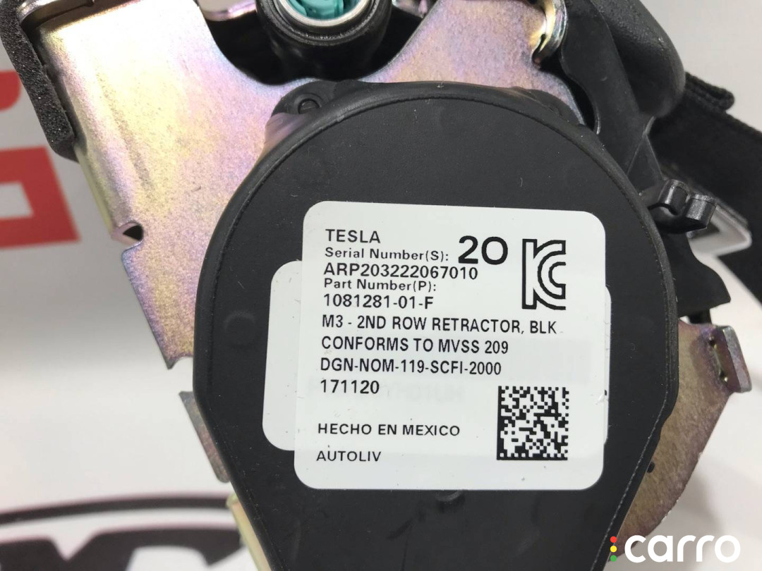 1081281-01-F Ремень безопасности задний Tesla Model 3 2020г. - фото №5
