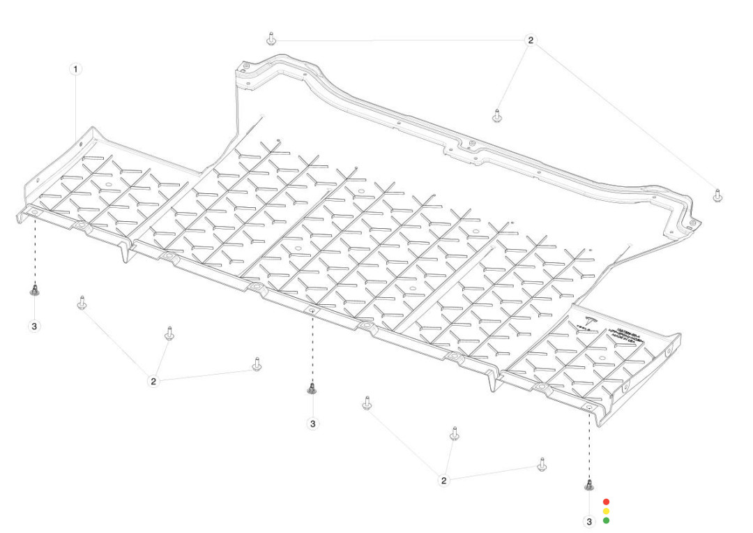 1057326-00-B Защита днища задняя Tesla Model S 2020г. - фото №1