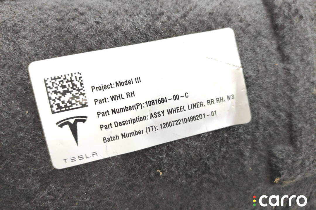 1081584-00-C, 1081586-00-B Защита арок (подкрылок) задний правый Tesla Model 3 2019г. - фото №2