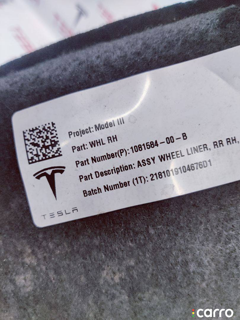 1081584-00-C, 1081586-00-B Защита арок (подкрылок) задний правый Tesla Model 3 2019г. - фото №3