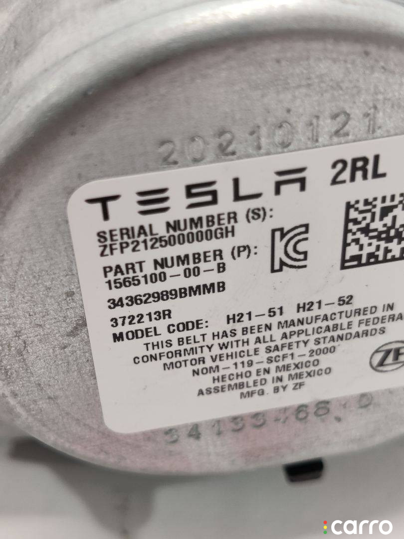 1565100-00-B Ремень безопасности задний Tesla Model S 2-й рест 2021г. - фото №2