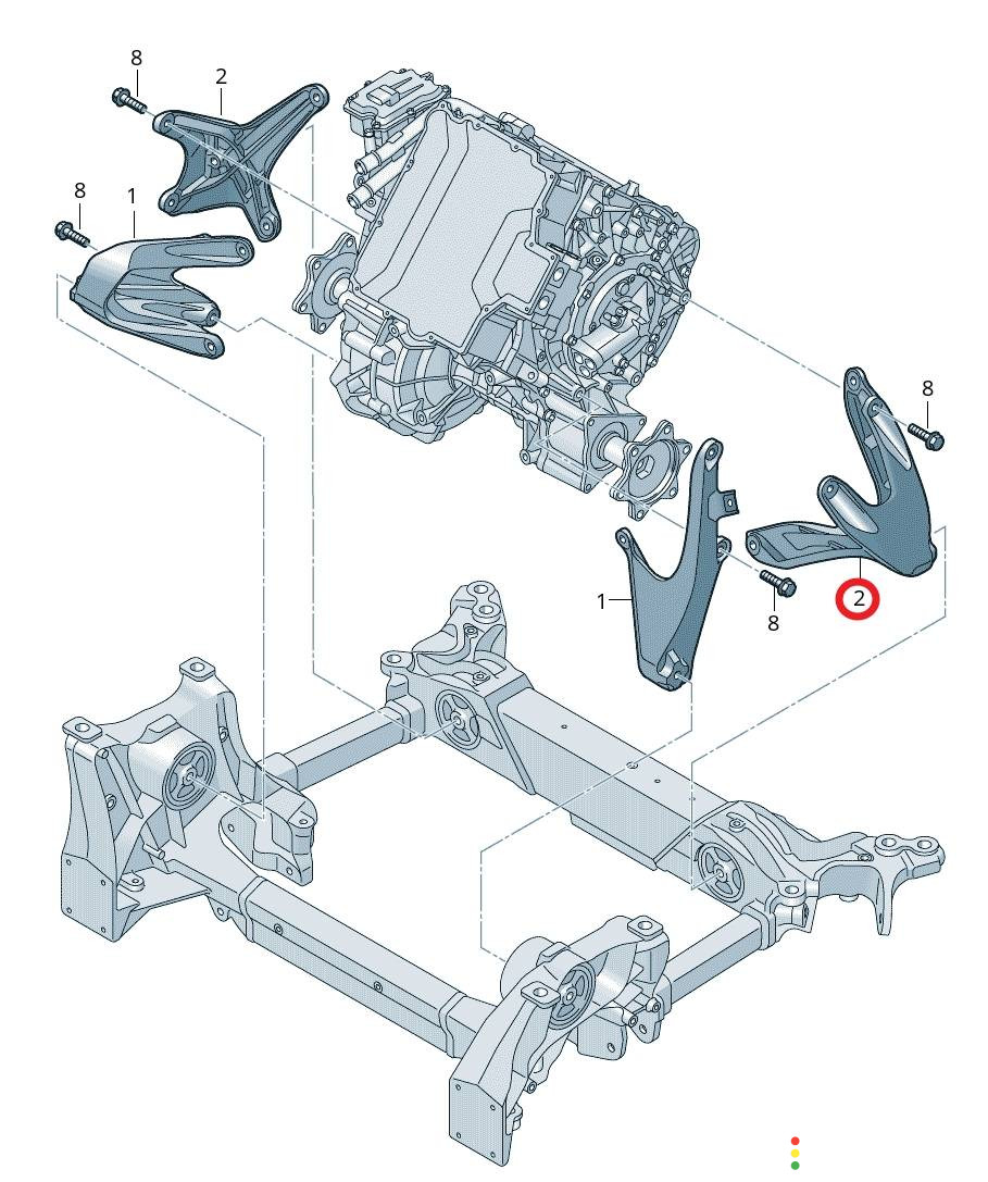 4KE199605M, 0EF903041L кронштейн двигателя левый Audi e-tron 2019г. - фото №8
