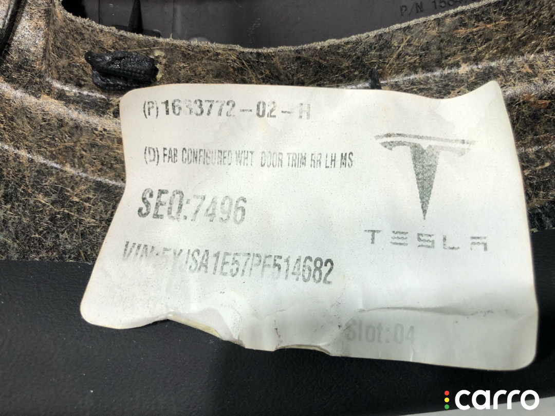 1633772-03-G, 1613837-00-C, 1614323-00-B обшивка двери задней левой Tesla Model S 2-й рест - фото №6