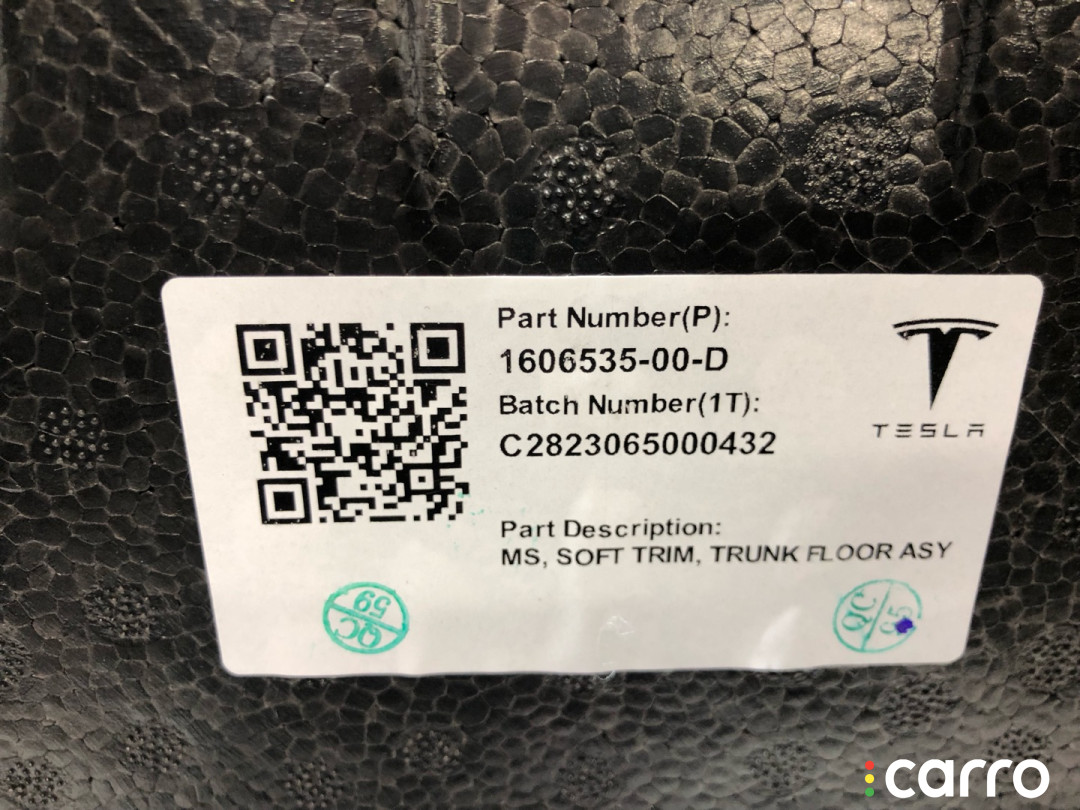 1606535-00-B, 1606535-00-C Ковер багажника Tesla Model S 2-й рест - фото №4