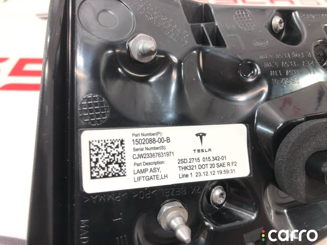 1077401-00-G, 1502088-00-B фонарь крышки багажника левый Tesla Model Y 2022г. - фото №6