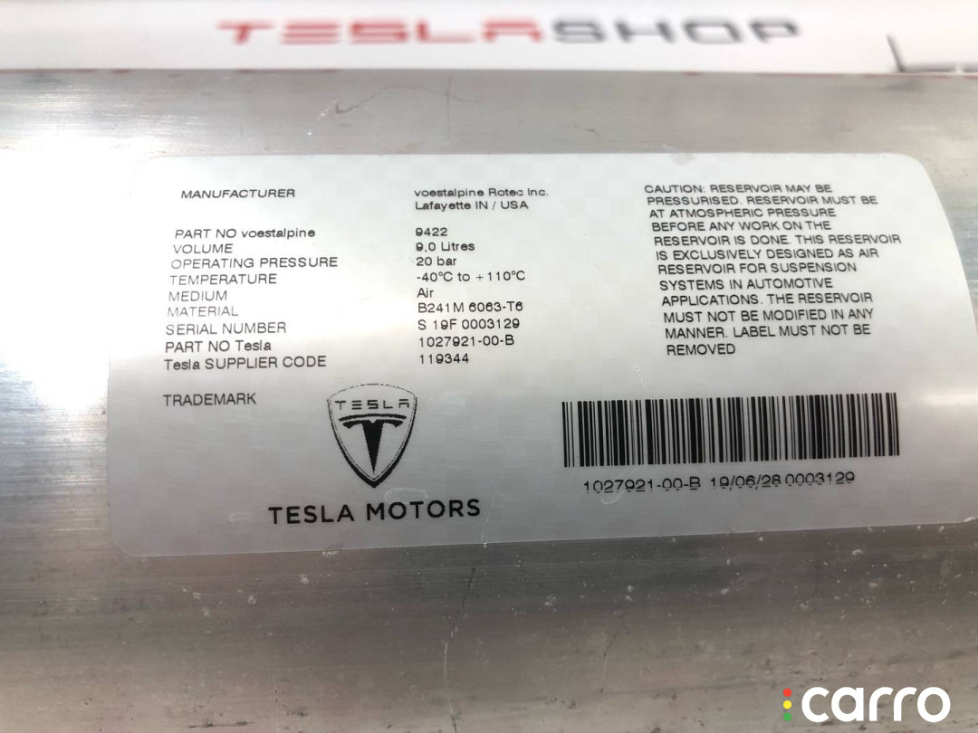 1027921-00-B, 1474379-00-A ресивер пневмоподвески Tesla Model X 2019г. - фото №4