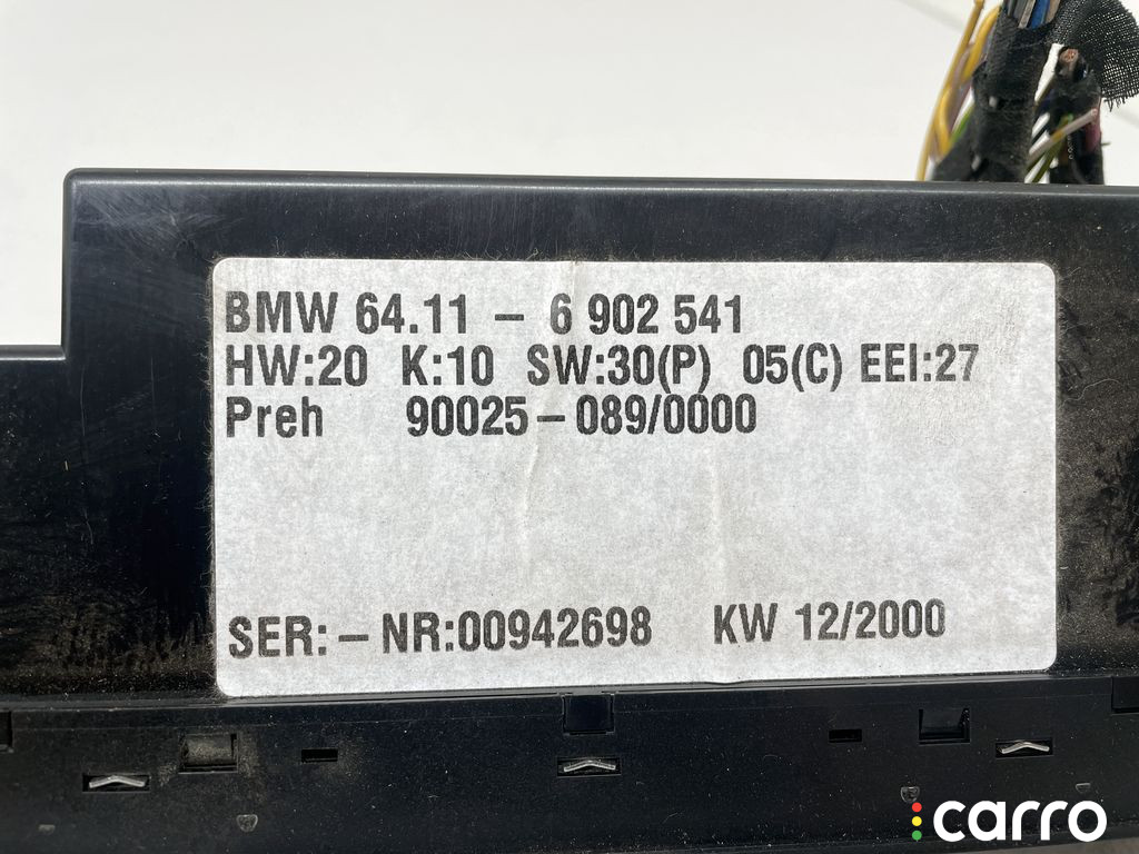 64116902541 Блок управления печки/климат-контроля BMW 5 E39 2000г. - фото №3