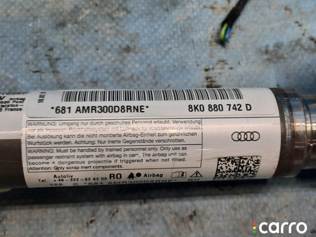 8K0880742 Airbag потолочный AUDI A4 - фото №1