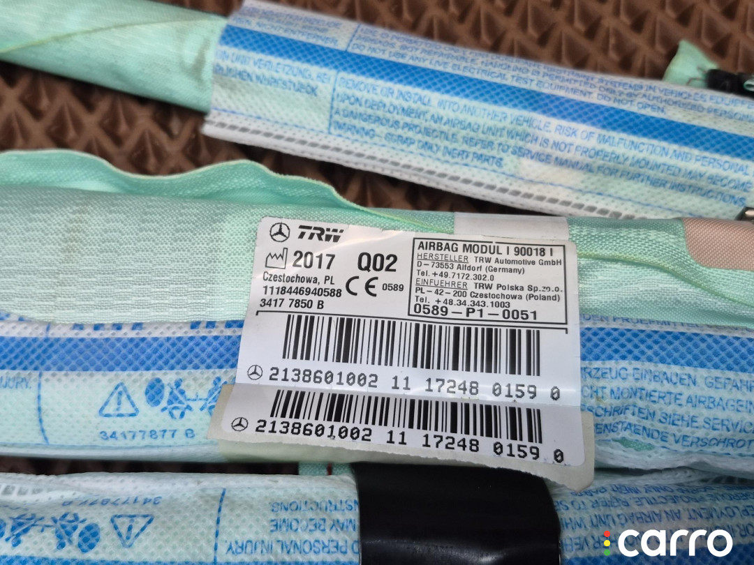 A2138601002 Подушка безопасности боковая (шторка) правая Mercedes-Benz E W213/S213/C238/A238 2017г. - фото №5