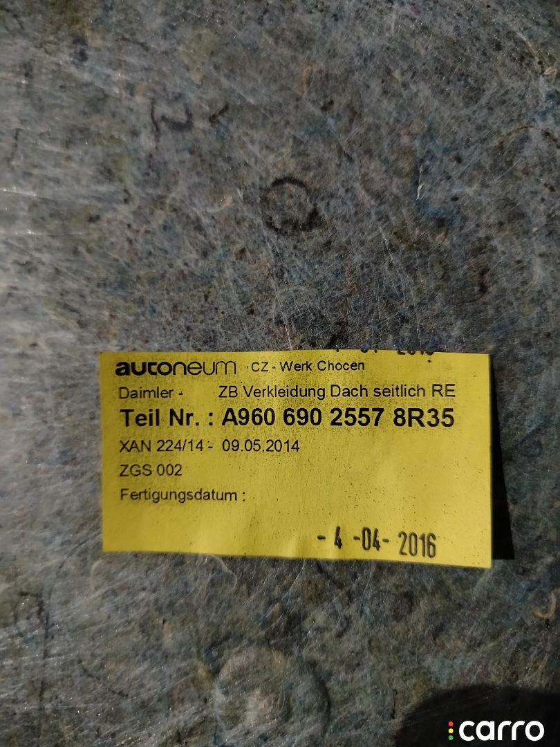 A9606902557, 9606902025, A9606902057, 9606901925, 9606906341, A9606905157 обшивка салона Mercedes-Benz Actros 4 (MP4) 2016г. - фото №7