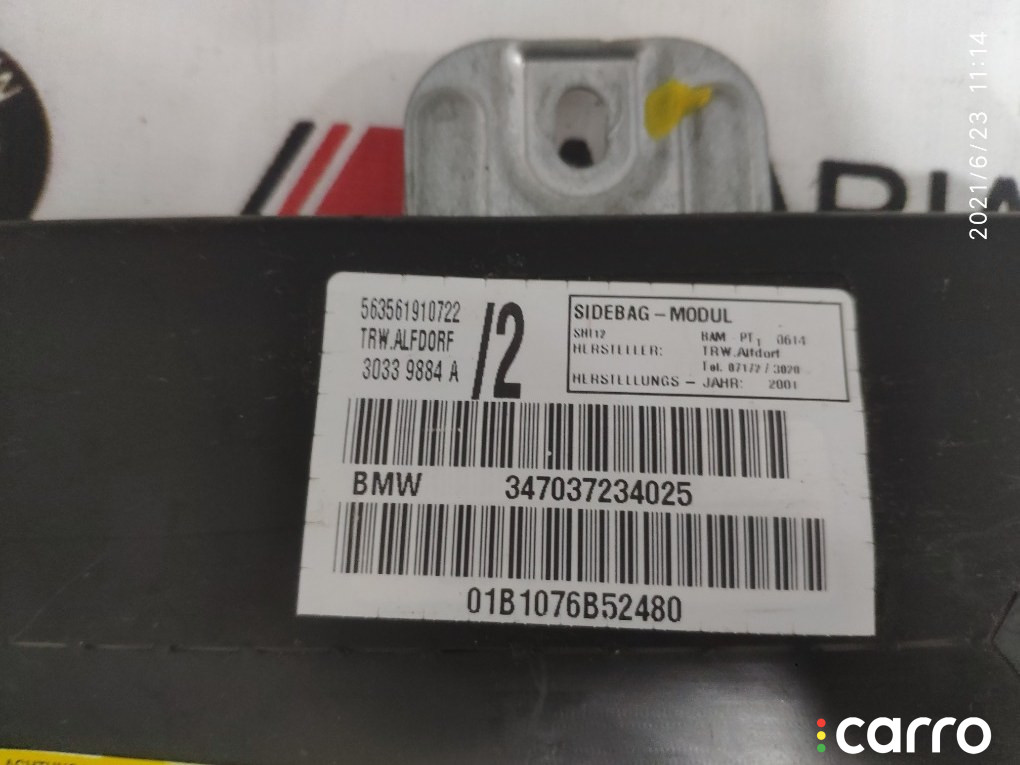 72127037234 Airbag в дверь BMW X5 2001г. - фото №1