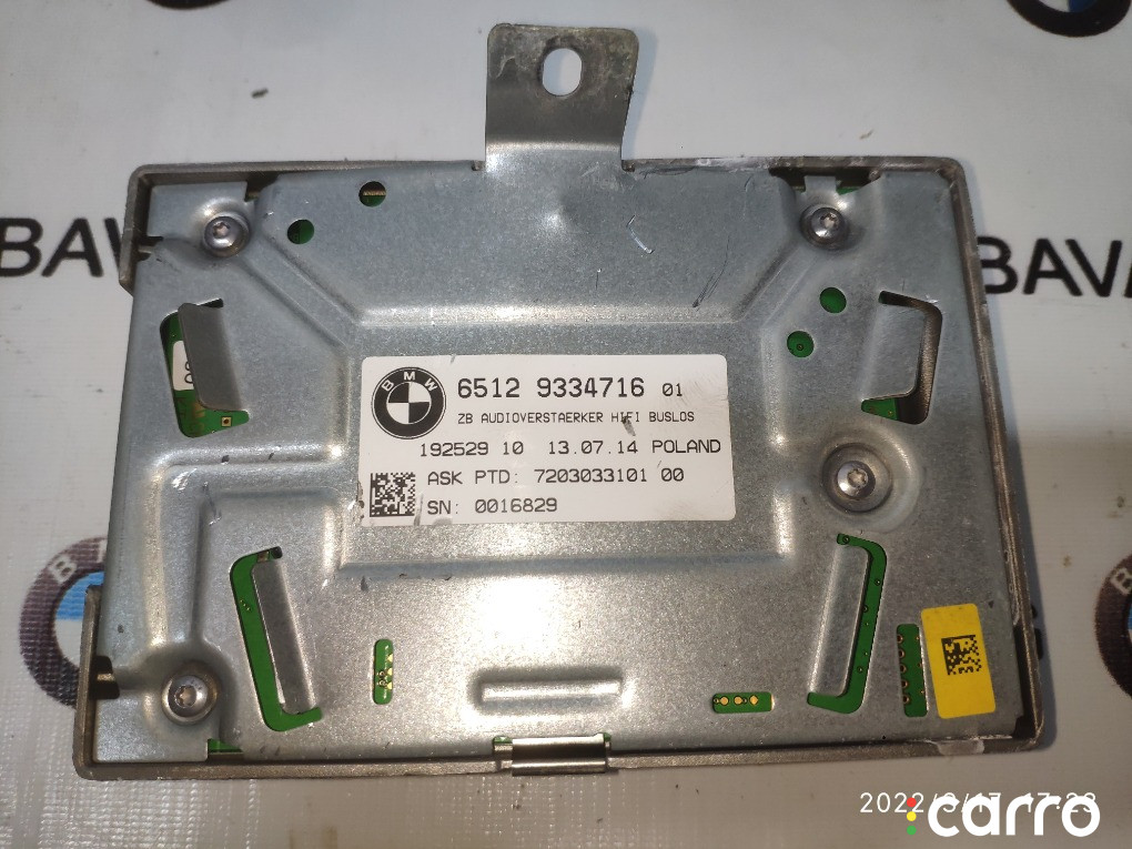 65129375054, 65129334716 Усилитель HI-FI BMW 3 Series 2014г. - фото №1