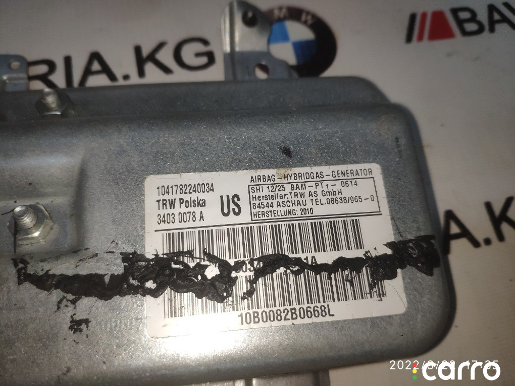 72123416711 Airbag в дверь BMW X3 2010г. - фото №2