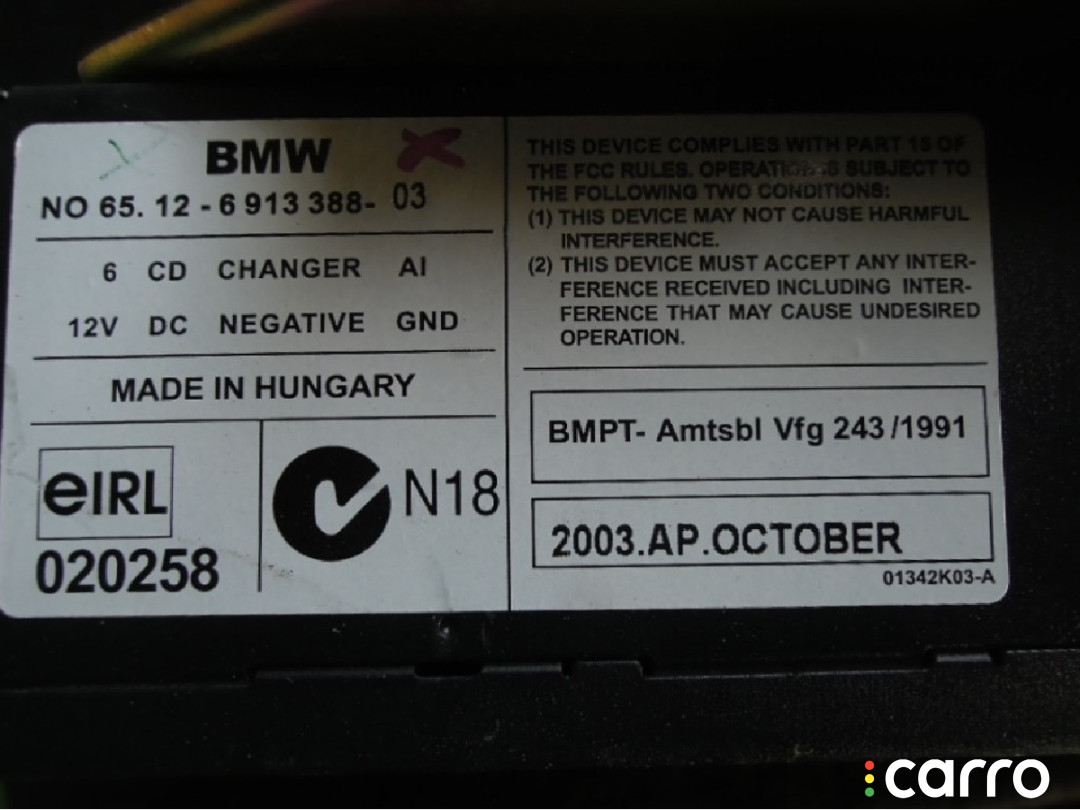 6913388 CD-чейнджер BMW 5 E39 1999г. - фото №2