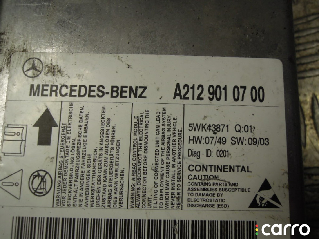 2129010700 Блок AirBag Mercedes E W212 2009г. - фото №2