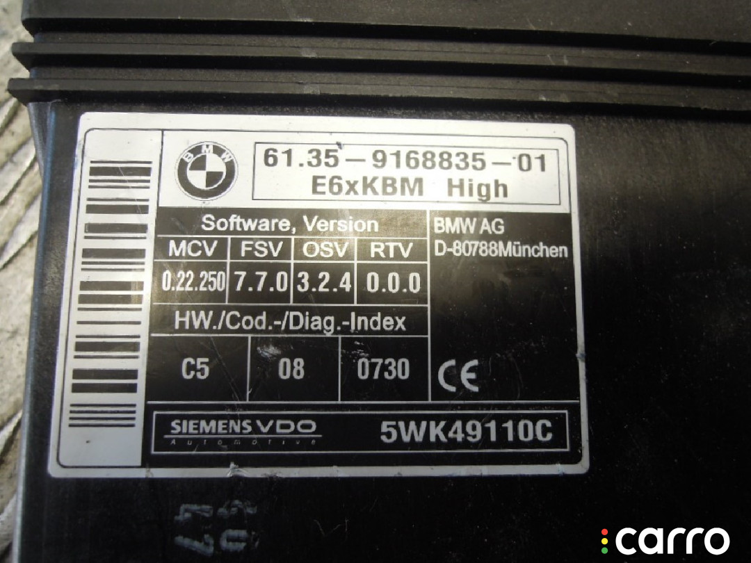 9168835 Блок комфорта BMW 5 E60/E61 2008г. - фото №2