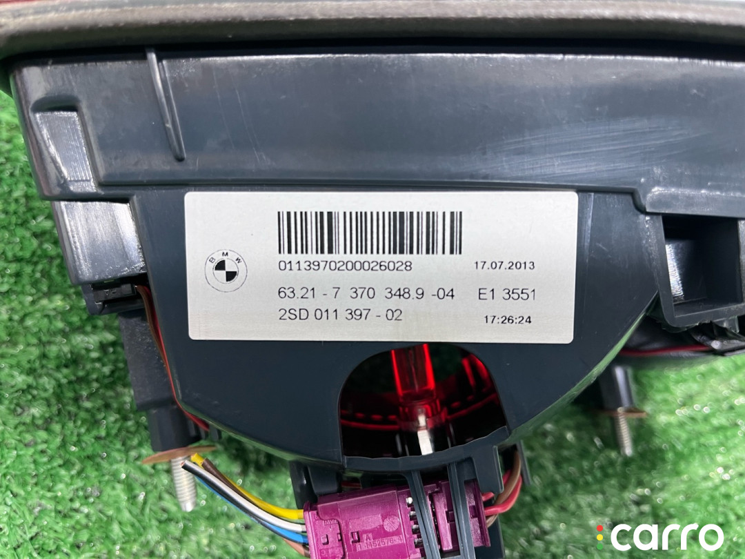 63217370348, 7370348 фонарь крышки багажника правый BMW 5 серия F10 F11 (Рестайлинг) 2013г. - фото №7