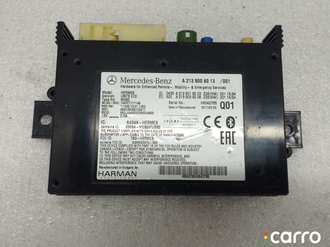 A2139008013 Блок Bluetooth Mercedes-Benz E W213/S213/C238/A238 - фото №1