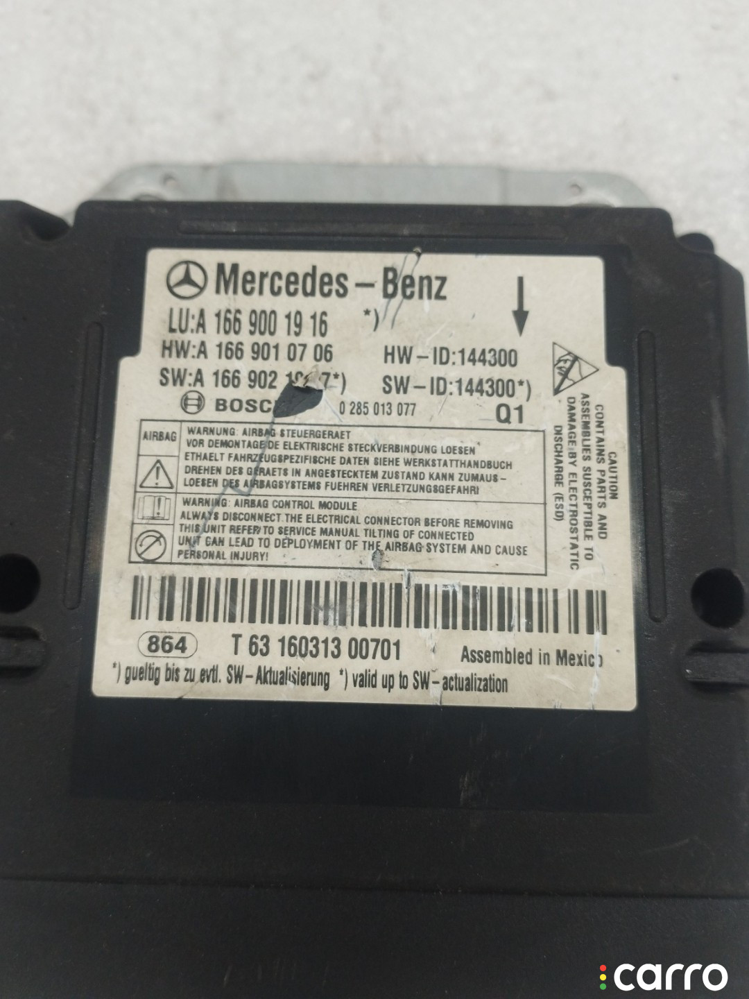 A1669001916 Блок AirBag Mercedes-Benz GLS X166 - фото №2