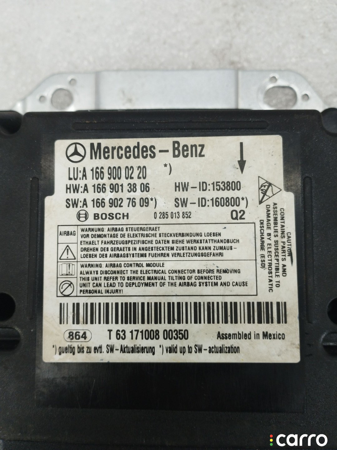 A1669000220, A1669013806, A1669027609 Блок AirBag Mercedes-Benz GLS X166 - фото №3