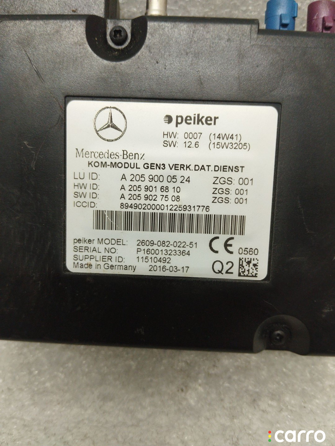 A2059000524, A2059016810, A2059027508 блок управления телефоном Mercedes-Benz C W205/S205/C205 - фото №2