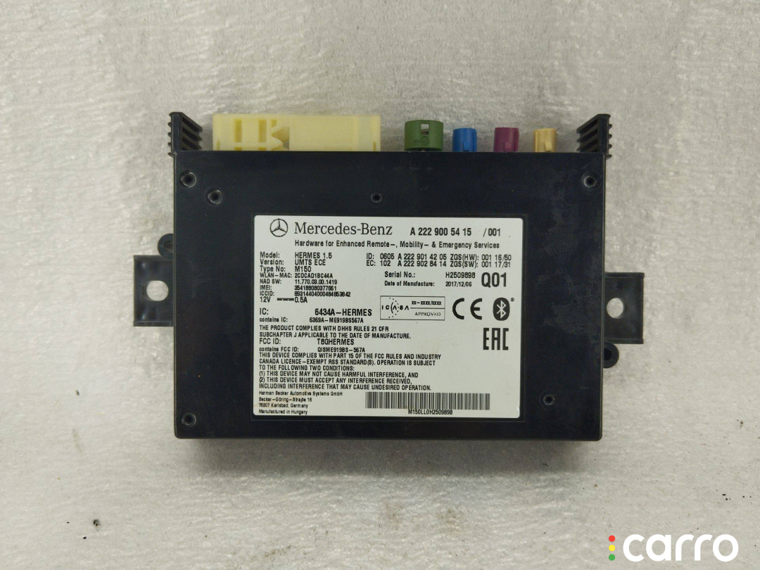 A2229005415, A2229014205 Блок Bluetooth Mercedes-Benz S W222/C217/A217 2017г. - фото №1