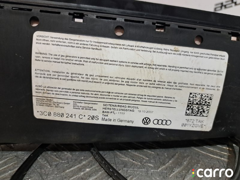 3C0880241C подушка безопасности Volkswagen Passat 2008г. - фото №3