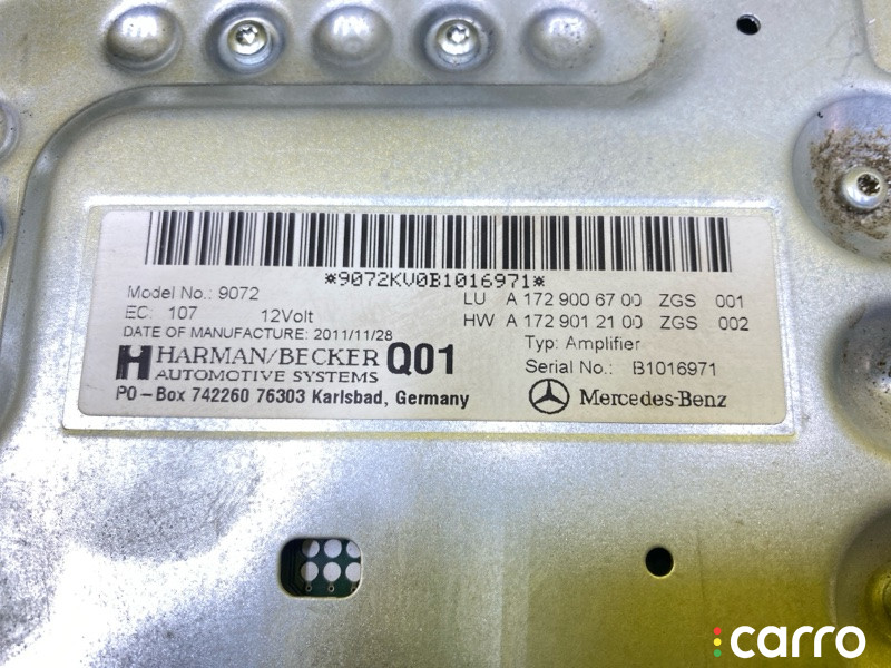4990, A1729006700, A1729012100 усилитель магнитофона Mercedes-Benz SLK-Class 2012г. - фото №3
