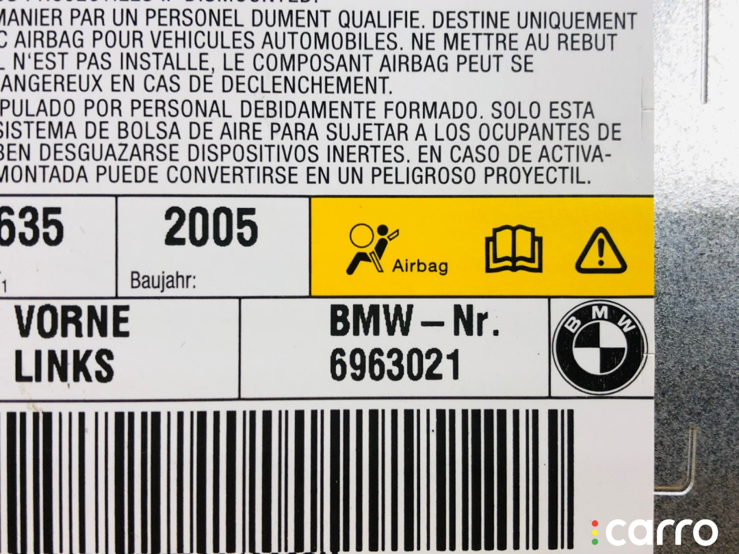 72126963021 Подушка безопасности двери BMW 525i 2005г. - фото №2