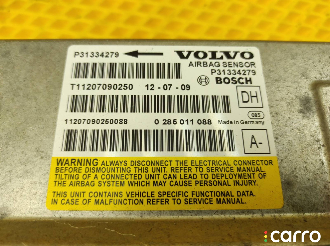 31334279 Блок Airbag VOLVO S60 2013г. - фото №3