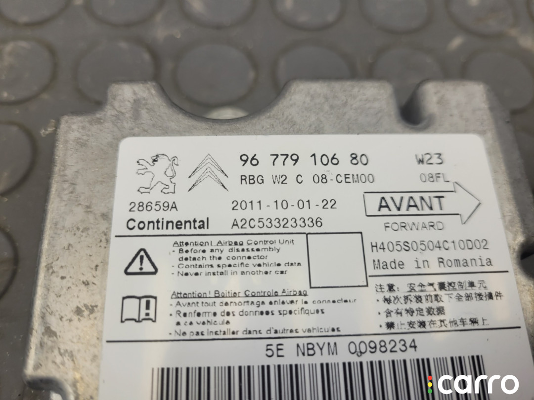 9677910680 Блок Airbag Peugeot 508 2011г. - фото №2