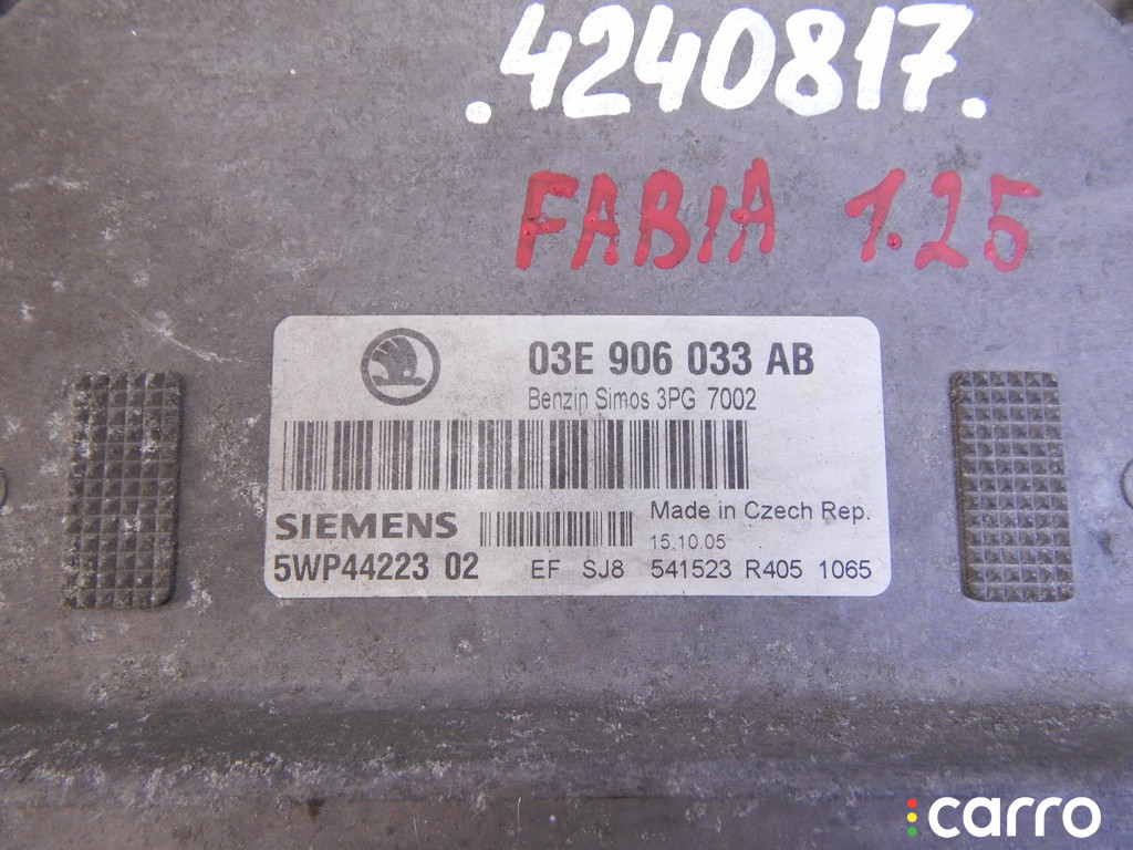 Блок управления двигателем SKODA FABIA 1 поколение ) 2005г. - фото №2