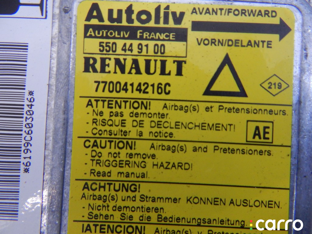 Блок AirBag RENAULT LAGUNA I 2000г. - фото №3
