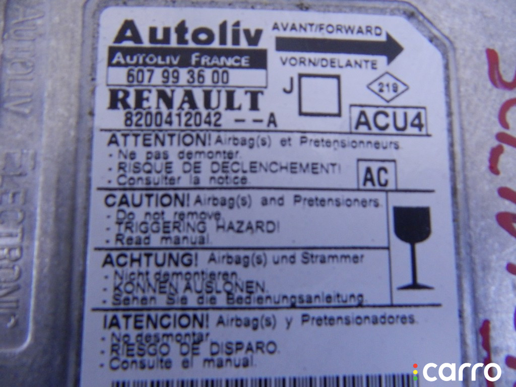 Блок AirBag RENAULT SCENIC II рестайлинг 2007г. - фото №2