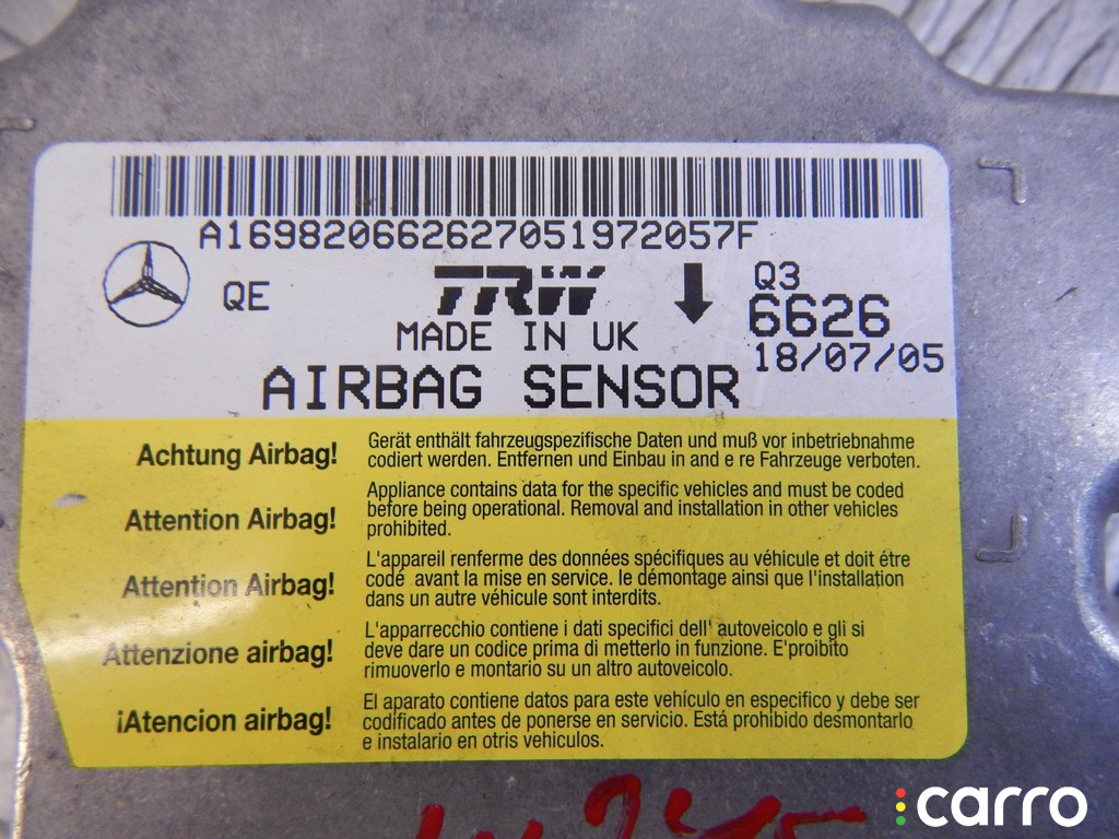 Блок AirBag MERCEDES-BENZ B-CLASS (W245) 2005г. - фото №2