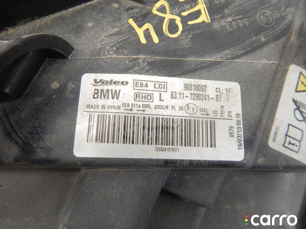 63117290241, 7290241 Фара левая BMW X1-series (E84) 2013г. - фото №5