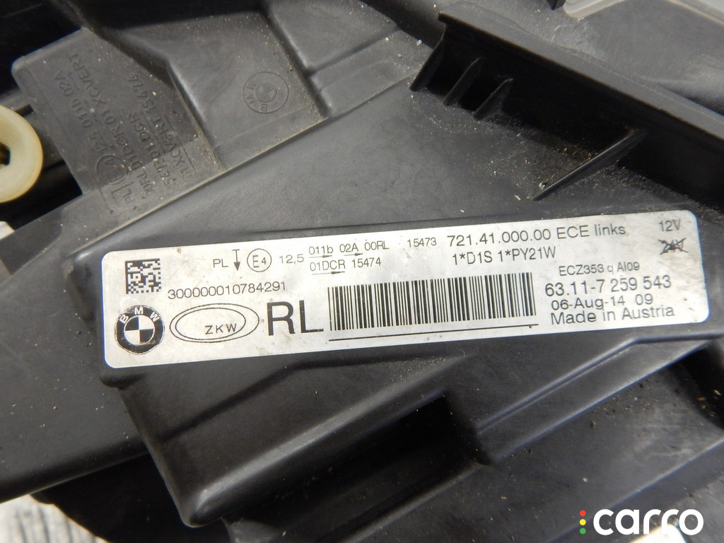 63117259543, 7259543 Фара левая BMW 3-series (F30/31) 2014г. - фото №4