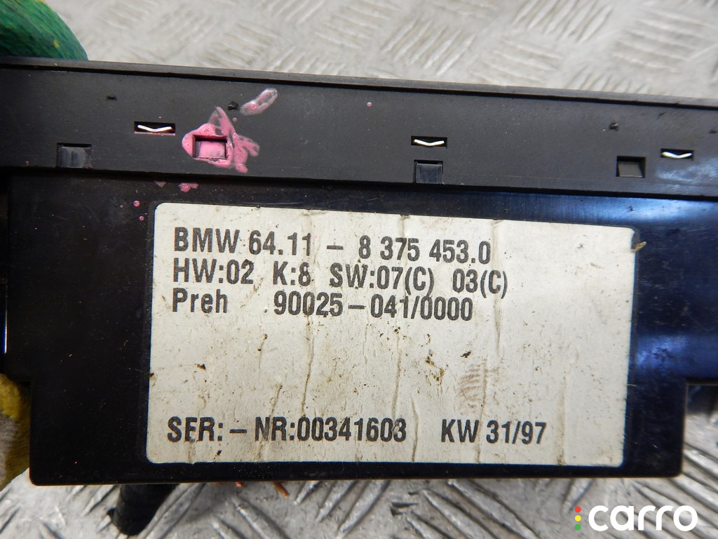 64118375453, 8375453 Блок управления печки/климат-контроля BMW 5-series (E39) 1998г. - фото №2