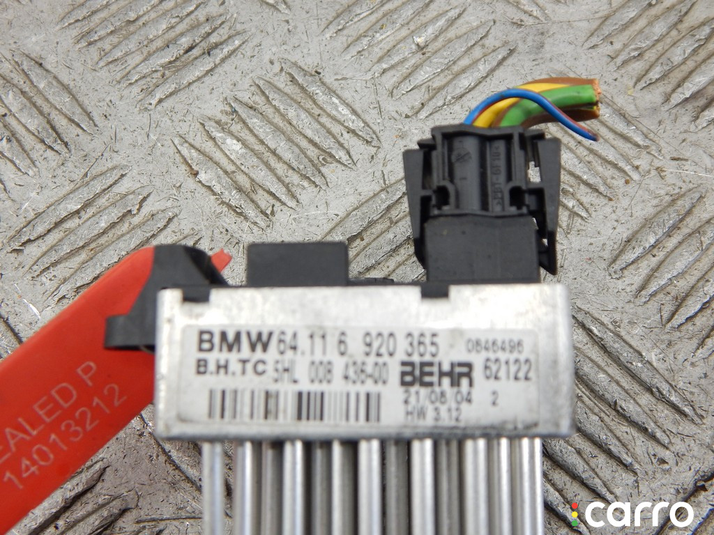 64116920365, 6920365, 64118383835, 8383835, 64116923204, 6923204, 64116929486, 6929486, 64118385549, 8385549, 64118364173, 8364173, 64118377579, 8377579 Сопротивление печки BMW 3-series (E46) 2004г. - фото №2