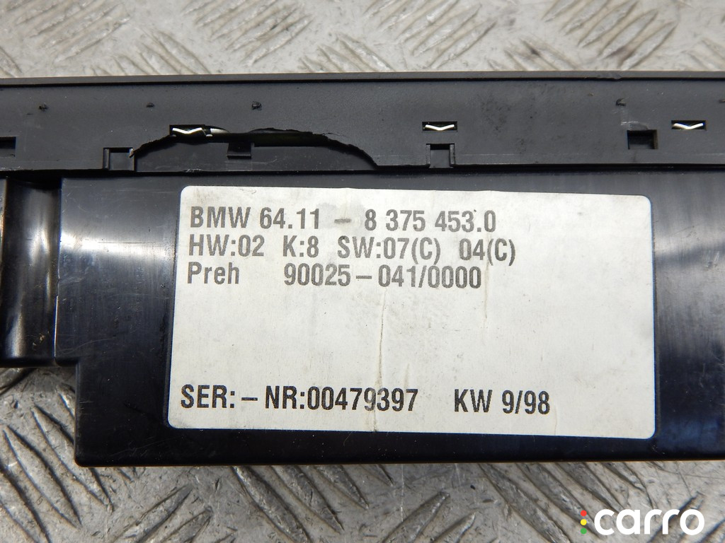 64118375453, 8375453 Блок управления печки/климат-контроля BMW 5-series (E39) 1997г. - фото №5