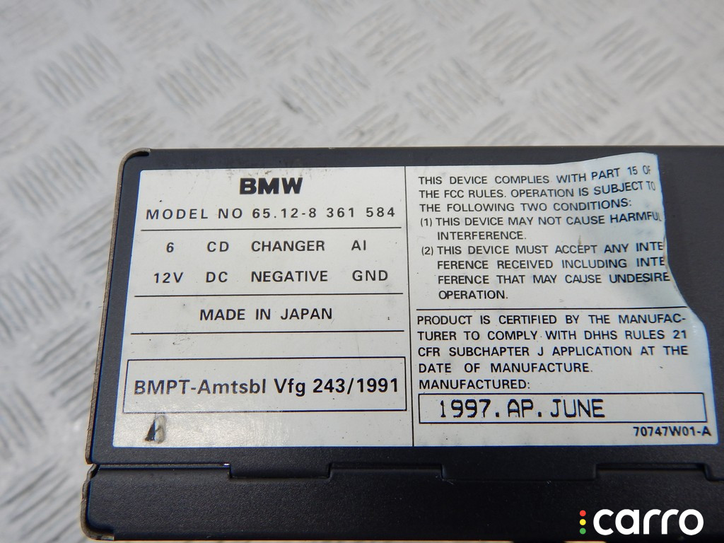 8361584, 65128361584 CD-чейнджер BMW X5-series (E53) 2001г. - фото №3