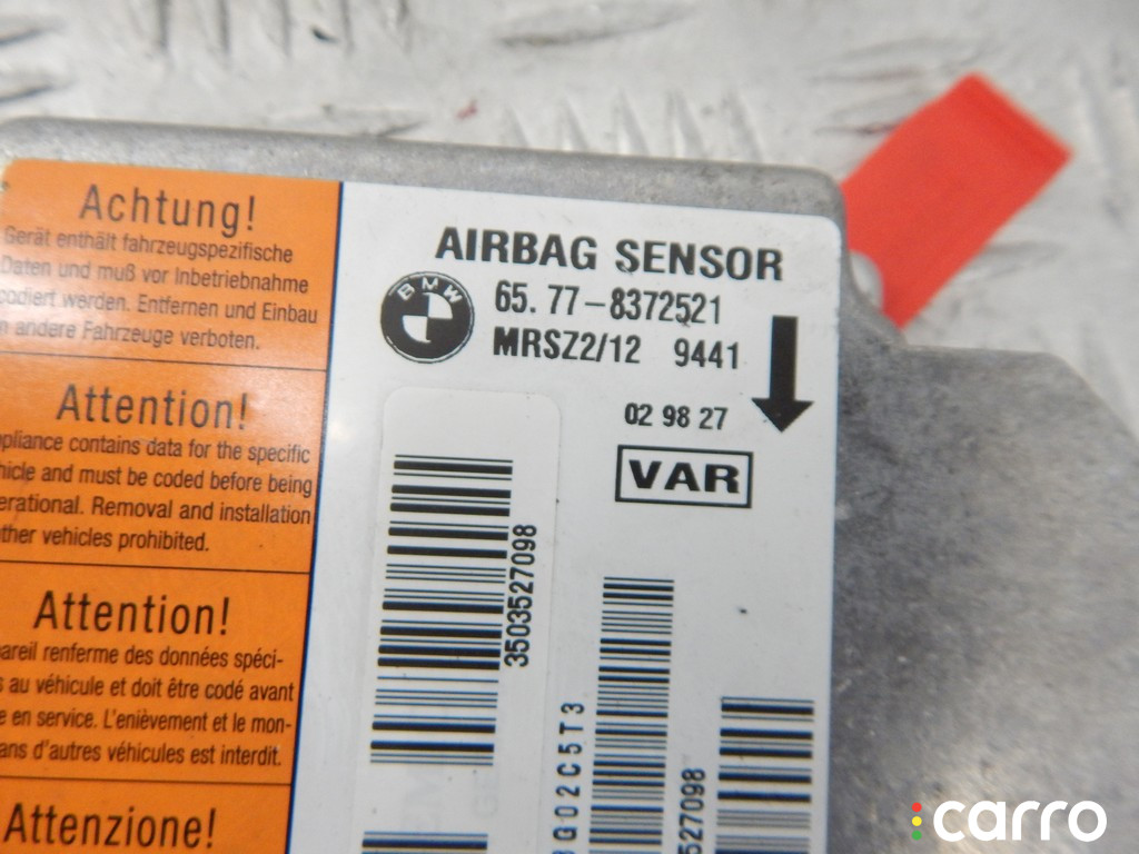 65778372521, 8372521 Блок AirBag BMW 5-series (E39) 1998г. - фото №2